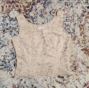 Lord & Taylor Lace Tank Top Blouse Gold Shimmer Estimated Size 14 / XL